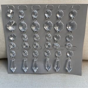 Clear Crystal Drop Ornaments - Set of 6